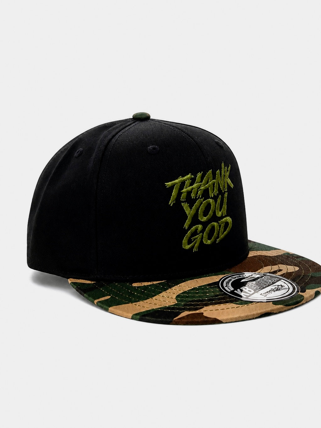 THANK YOU GOD Camo Snapback Hat