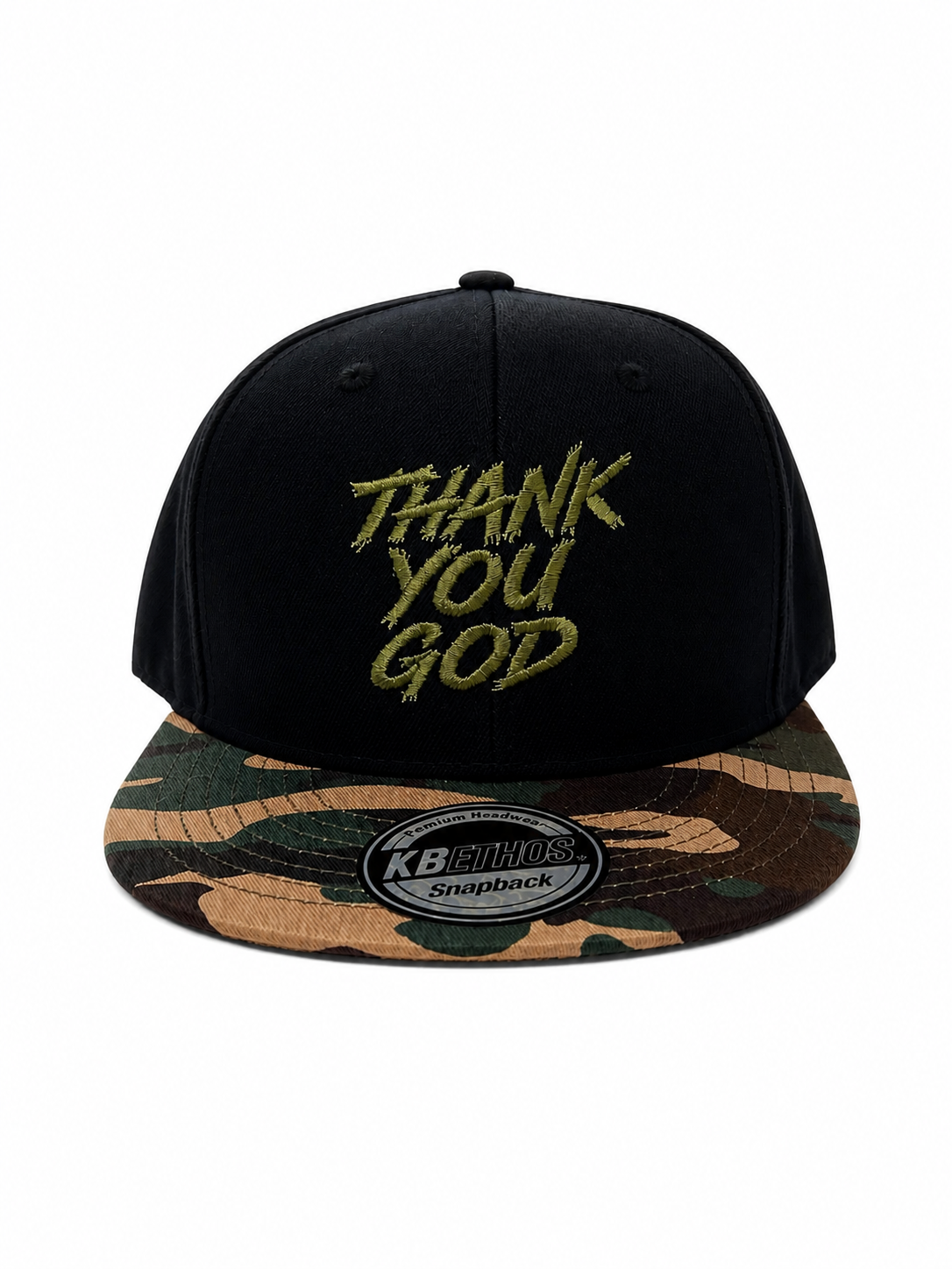 THANK YOU GOD Camo Snapback Hat