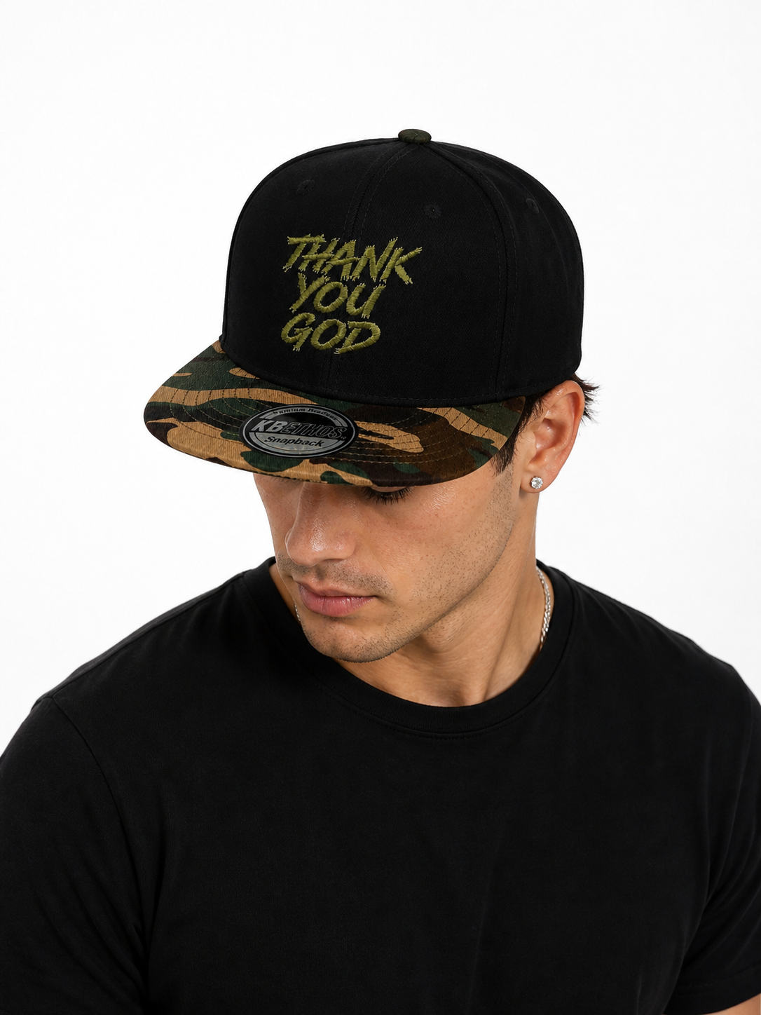 THANK YOU GOD Camo Snapback Hat